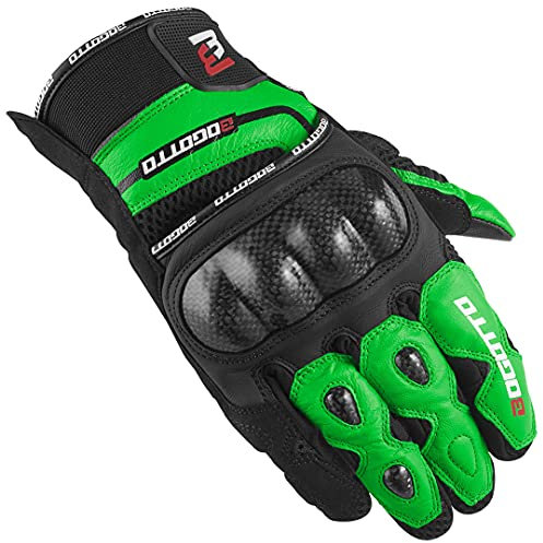 Bogotto Flint Motorradhandschuhe, schwarz/grün, XL