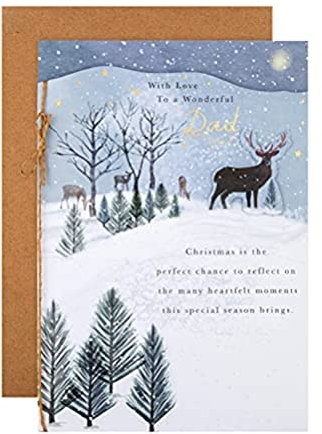 Hallmark Weihnachtskarte für Papa – traditionelles illustriertes Design