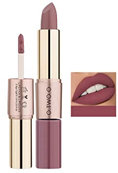 2-IN-1 Matt Samt Lippenstift Doppelkopf Langlebige Antihaft-Tasse Zwei-in-Eins-Lippenstift Lippen Make-up