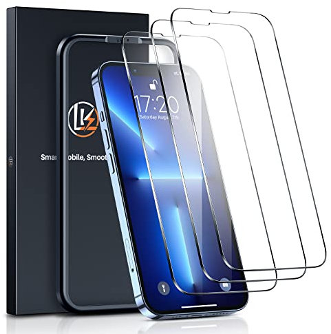 LK 3 Stück Schutzfolie Panzer Schutz glas Kompatibel mit iPhone 13/13 Pro (6.1), 9H Härte Folie,Rahmen-Installationshilfe,Frei von Kratzern, HD Displayschutz, Ultra-klar Panzerfolie, Transparent