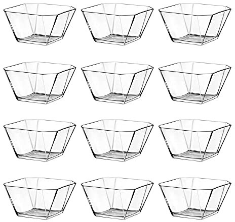 Ecolle 12tlg. Glasschalen Set aus hochwertigem Glas Schalen Glasschale Dessertschale Vorspeise Glas Gläser 300 ml (Karen)