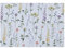Sleepdown Meadow Floral Printed Table Placemats - Ideal for Kitchen Dining Table - Non-Slip Washable Heat Resistant - Pack of 4 - White - 49cm x 32cm