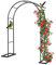 Torbogen Metall rosenbogen verzinkt Wetterbeständig Gartenbogen Rundbogen Rankgitter Rankbogen Rosengestell Rankhilfe für Kletterpflanzen Terrasse Pergola Balkon, schwarz 120x220cm 200x230cm