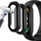 Acadeny 2 piezas Funda con Vidrio Templado Compatible con xiaomi band 4/5/6, [Cubierta Completa] PC Case y Protector de Pantalla para,Solo se adaptan las correas de reloj originales -negro
