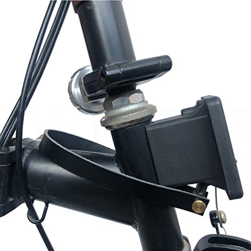 TWTOPSE Handgefertigter Leder-Schnellverschluss-Griff für Brompton-Faltrad Frontträgerblock, Rindsleder-Zuggurt (schwarzer Riemen)