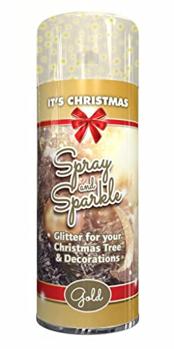 Classic Signature - Glitter Spray Paint 200ml Decorative, Creative, Dazzling Effect to Your Hobby Art and Craft Use (1 Pack, Christmas Gold)
