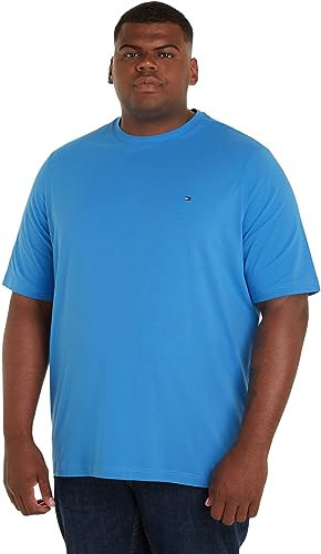 Tommy Hilfiger Men's T-Shirt Short-Sleeve Stretch Slim Fit Crew Neck, Blue (Iconic Blue), XXL