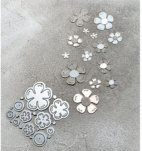 Stanzschablone Cutting dies Korbblüter Fantasie, bis 2,9x2,9cm, 10-tlg.
