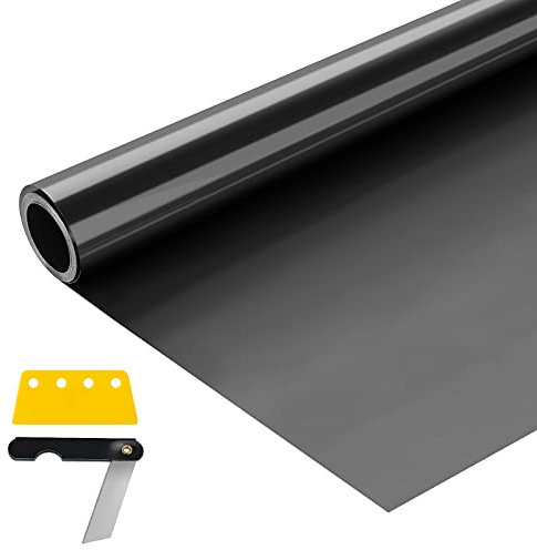 Trintion Car Window Tint Film 15% 6mx76cm Black Window Tint Film Roll Anti UV Heat-insulation Glare Tinting Dark Privacy Car Window Film
