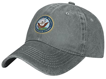 YINGD Baseballkappe Mütze USN Us Navy, United States Military Verstellbare Cowboyhut Herren Atmungsaktive Sonnenhut Unisex Passform für Männer und Frauen, grau, One size