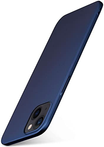 moex Alpha Case für Apple iPhone 14 Plus Hülle Ultra Dünn, Schutzhülle mit erhöhtem Kameraschutz, Slim Cover Hardcase Backcover, Dünnste Handyhülle Minimalistisch, Metallic Blau