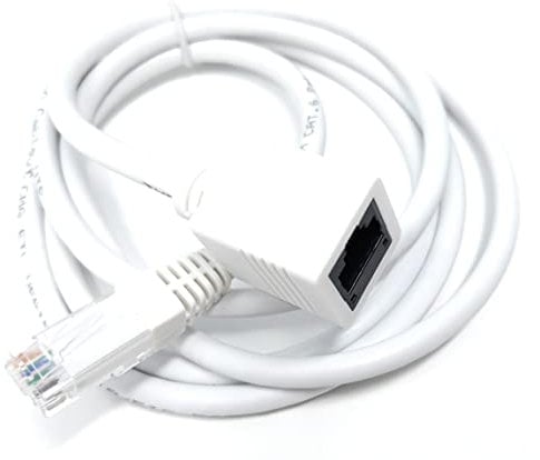 1.5m CAT6 RJ45 UTP Ethernet Extension Cable Male To Female Lead, Full Copper Up to 1000mbps Speed, Compatible with PCs/Laptops/TVs/IP CCTV Cameras/VOIP Phones/POE Devices & Games Consoles 5ft White