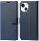 CASELIVE Wallet Case for iPhone 15 with Card Holder, Genuine Leather Case with [Screen Protector] [RFID Blocking][Shockproof TPU Inner Shell] Kickstand Foli Cover for iPhone 15 6.1''(Dark Blue)