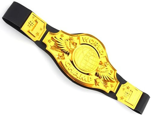 Partilandia Boxgürtel für Erwachsene, Gold, Unisex, Sport, One Size, Kunststoff, Synthetik, Schnalle, Boxer, Kampfsport