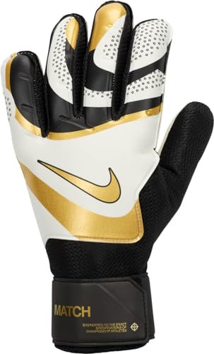 Nike Unisex Torwarthandschuhe Nk Gk Match - Ho23, Black/White/MTLC Gold Coin, FJ4862-013, 9