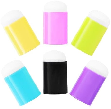 Finger Sponge Daubers,6Pcs Finger Ink Blending Brushes Daubers Small Stencil Daubers Finger Stamping Sponge Daubers for Painting Drawing Ink Card Making Commodities