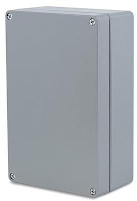 BOXEXPERT Aluminium Industriegehäuse 280x180x100mm IP66 pulverbeschichtet Serie Alster Druckgussgehäuse Installationsgehäuse Leergehäuse Wandgehäuse grau