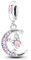 NARMO 925 Sterling Silber Dangle Moon Charm für Pandora Armbänder