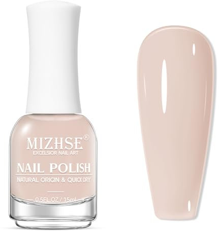 MIZHSE Rosa Nagellack Schnelltrocknend Oil Based Nail Polish Gel Ohne UV Lampe Langanhaltend Formel Die Schnell Trocknet, 1 x 15 ml