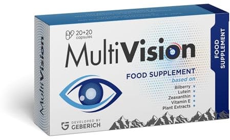 Multi Vision – Migliorare la Visione – 40 Capsule – Integratore Alimentare a base di Mirtillo, Luteina, Hesperidina