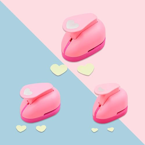 Lot de 3 perforatrices rondes en forme de cœur pour papier et papier - 3 tailles différentes - Pour étiquettes cadeaux, travaux manuels, scrapbooking, photos, cartes de vœux