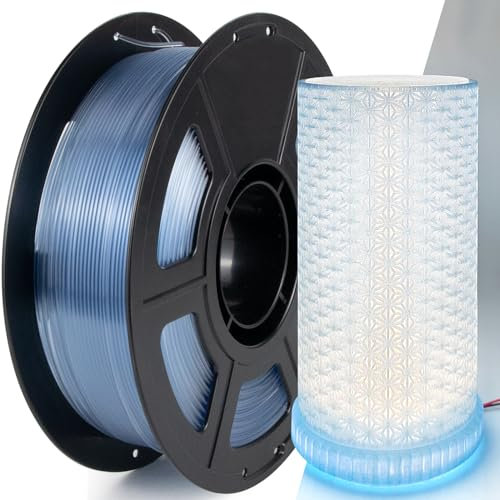 IEMAI PETG Filament 1.75mm, Transparent PETG Hellblau 1Kg, High Speed 3D Drucker Filament, Maßgenauigkeit +/- 0,02 mm, Geeignet für den Druck von Lampenschirmen Dekorationen