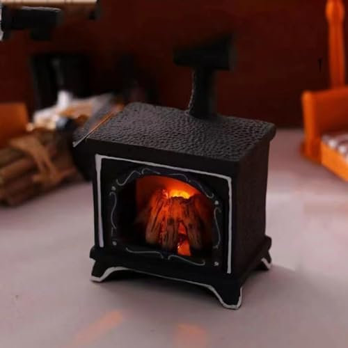 Accesorios Gnomo de Navidad, Fogata de Navidad en Miniatura, Chimenea de Madera para Casa de Muñecas, Decoración Mini Casa de Muñecas de Hadas, Accesorios de Muebles en Miniatura para Niños
