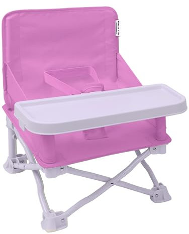 Nomady Kids - Silla Elevadora Portátil Infantil/Trona Viaje con Bandeja - Bebes 6 a 36 Meses (Rosa)