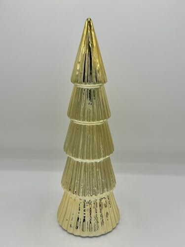 CAMPO Home & Garden 24 cm Dekotanne aus Porzellan in Gold (Weihnachtsbaum/Xmas/Dekoobjekt)