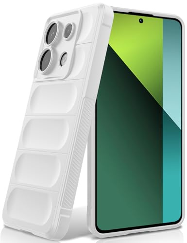 BonYonka Cover in Silicone per Xiaomi Redmi Note 13 Pro 5G/Poco X6, Bianco | Design Ondulato Antiurto, Fodera in Microfibra Antigraffio, Touch Morbido Setoso, Protezione Anticaduta di Grado Militare