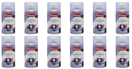Lufterfrischer Beeren Duft 12er Pack Nachfüllspray Duftspender Raumduft | BURI, passend für automatische Duftspender, Sprühgeräte, Maschinen, fruchtiges Aroma, langanhaltend, Raumerfrischer