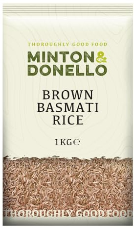 Minton & Donello Brown Basmati Rice 6 x 1Kg (6Kg) - Wholegrain, Nutty Flavour, Versatile for Cooking
