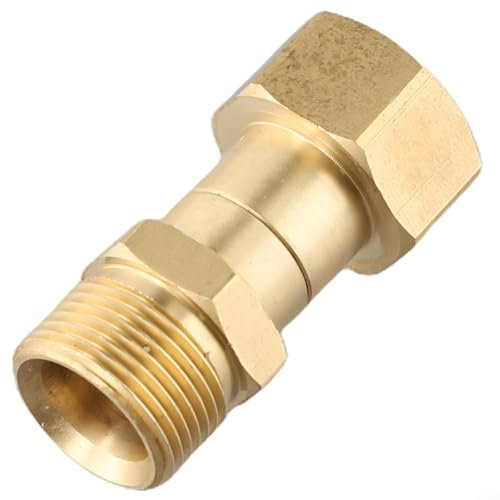 Jotekonoby Raccordo girevole M22 per idropulitrice da 14 mm, raccordo in ottone girevole a 360°, giunto girevole senza pieghe per pulizia ad alta pressione