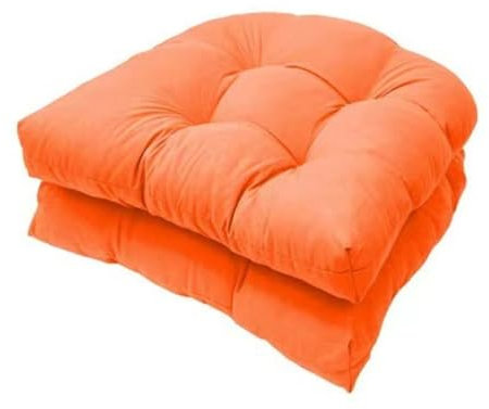 FYCYGG 2er Set Stuhlkissen, Sesselkissen, Rückenkissen, Sitzkissen 48 X 48 cm für Den Außenbereich Geeignet, Kissen(Orange,Not Waterproof)