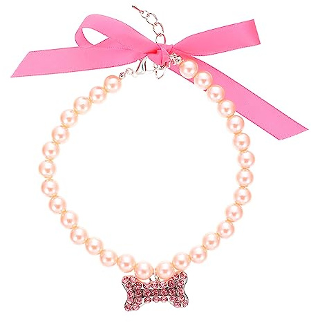 TOYANDONA Collare di Perle per Cani Collana di Perle per Gatti Decorativo e Confortevole Adatto Piccole e Medie per Uso Quotidiano e Feste