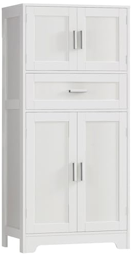 TEENFON Bathroom Storage Cabinet with Adjustable Shelf & Large Drawer