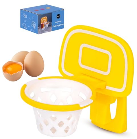 1 Stück Basketballkorb-Eiertrenner, Kunststoff Eiertrenner LustigEigelbtrennerBasketballgeschenke, Effizient, Für Küche Haushalt Backen, Alle Zielgruppen, Gelb Eigelbweißfilter