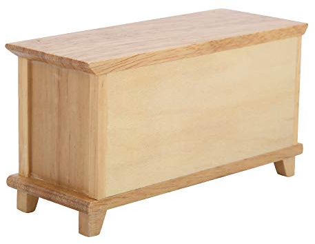 Generic Miniatur-Puppenhaus-TV-Schrank aus Holz, Realistische Mini-Möbel für Wohnzimmer, Kindergeschenk, Maßstab 1:12 für (Naturholz)
