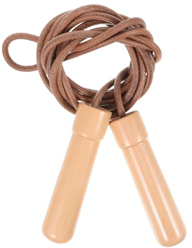 FOMIYES Cuerda de Saltar Cuerda de Cuero Resistente Mango de Madera Ergonómico y Entrenamiento Saludable para Ejercicio Fitness en Casa