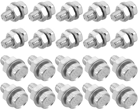 ARTSEWPLY 20pcs Bicycle Brake Cable Lock Screw Bolts with Nuts and Washers Bike Brake Wire Anchor Clamp Fixing Bolts for Mountain and Road Bike
