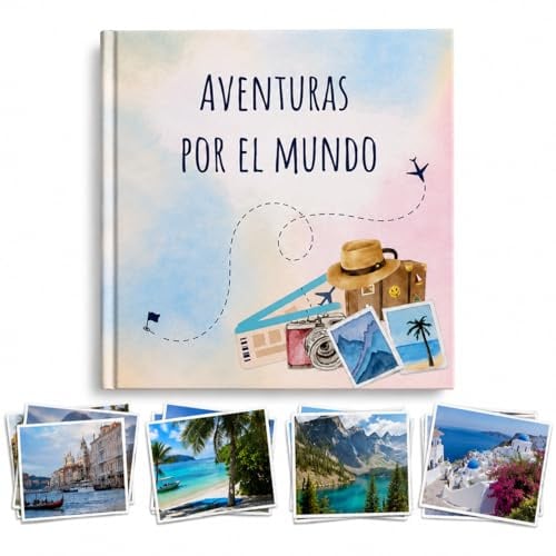 HolDreams - Álbum de Fotos de Viaje para Pegar y Escribir – Diario de Viaje y Scrapbook de Recuerdos | Travel Journal para Fotos y Experiencias | Libro Aventuras por el Mundo Regalo para Viajeros
