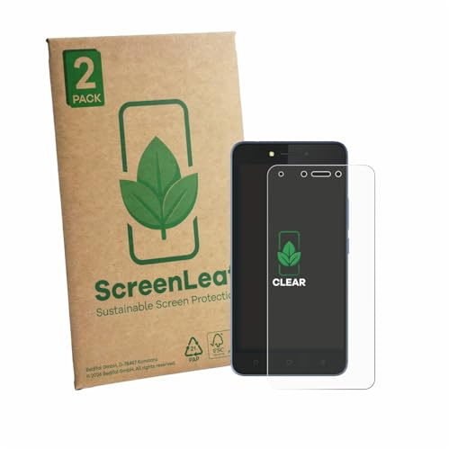 ScreenLeaf 2 Stück Schutzfolie für Tecno Pouvoir 1 [nachhaltiger Displayschutz, Folie, transparent, kratzfest]