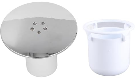 Shower Drain Cover, Chrome Trap Replacement, 90mm/115mm Shower Plughole Cover, Removable Top Waste Fitting Cap Parts, Tray Plug Hole Fast Flow with Hair Catcher Base Dip Cup for 90MM Wastewater Hole