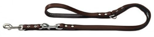 HUNTER BASIC Verstellbare Führleine für Hunde, beschichtetes Spaltleder, Kunstleder, witterungsbeständig, 1,8/200 cm, braun