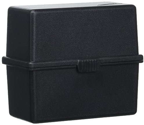 Exacompta 50614D Tragbare Karteikassette Memo-Box EcoBlack DIN A8. Aus Recycling-Kunststoff mit Schnappverschluss für bis zu 200 Karteikarten schwarz Blauer Engel Karteikasten