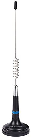 Midland - Antenne CB Magnétique LC29 pour Radio CB Portable, Base 68mm Bande 26-28 MHz, 40 Canaux Puissance Max 30W, Cable 4m Connecteur PL, Stylet Acier Inoxydable, Bas ROS, Accessoires Radioamateurs