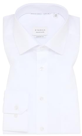 ETERNA Herren Langarm-Hemd | Comfort FIT | Einfarbig | Bügelfrei, Knitterfrei | 100% Baumwolle | Kentkragen