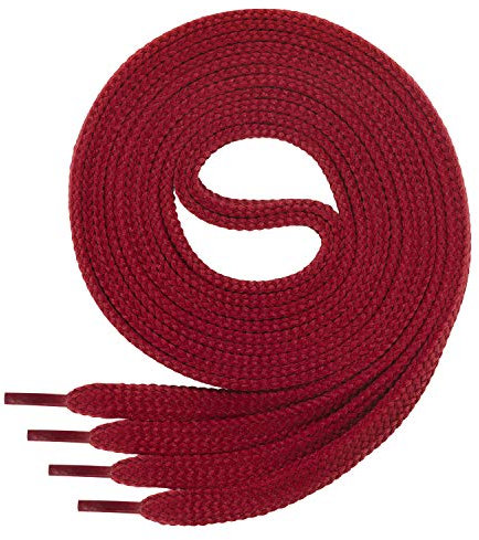 Di Ficchiano 1 Paar SCHNÜRSENKEL weinrot flach 7mm breit für Sneaker Sportschuhe Lederschuhe - flache Schuhbänder sehr reißfest - Shoe Laces Farbe: weinrot 80cm