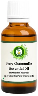 R V Essential Reines Kamille Ätherische Öle 5ml (0.169 Unzen) - Matricaria recutica (100% reiner und natürlicher Dampf destilliert) Pure Chamomile Essential Oil