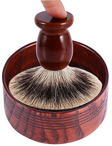 Contain The Bowl Shaving Soap for Shaving Soap in Wooden Shaving MUG for Mug Instrument Natural Round for Men Foam Cleaner Shaver Shaver